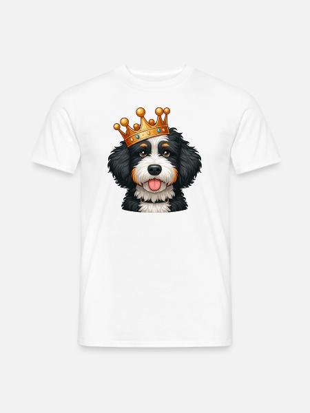Bernedoodle Hund Krone - Männer T-Shirt - Weiß