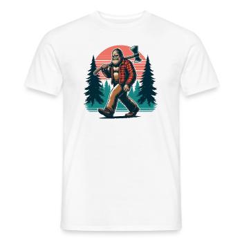 Lumberjack Forester Bigfoot - Men's T-Shirt - white - Front - AI Model Male 178 dark (178cm)