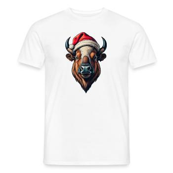 Bison Weihnachten Santa - Männer T-Shirt - Weiß - Vorne - AI Model Male 178 dark (178cm)