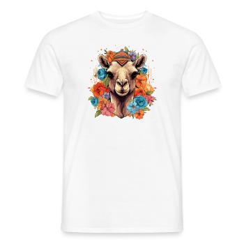 Camel Camel Head Flowers - Men's T-Shirt - white - Front - AI Model Male 178 dark (178cm)