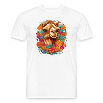 Camel Camel Head Flowers - Men's T-Shirt - white - Front - AI Model Male 178 dark (178cm)