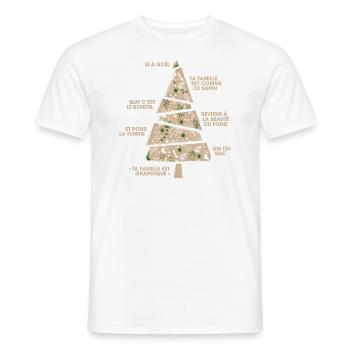 CHRISTMAS TREE GRAPHIC DECORATION - Men's T-Shirt - white - Front - AI Model Male 178 dark (178cm)