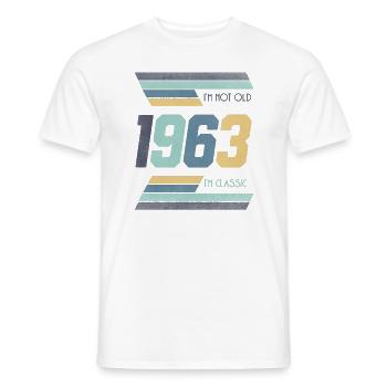 1963 I'm Not Old I'm Classic Gift Idea - Men's T-Shirt - white - Front - AI Model Male 178 dark (178cm)