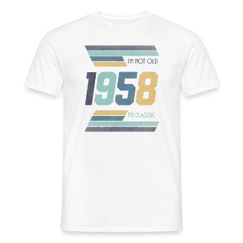 1958 Je ne suis pas vieux Je suis classique Idée cadeau - T-shirt homme - blanc - Devant - AI Model Male 178 dark (178cm)