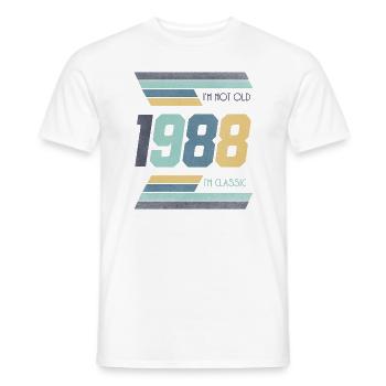 1988 Je ne suis pas vieux Je suis classique Idée cadeau - T-shirt homme - blanc - Devant - AI Model Male 178 dark (178cm)