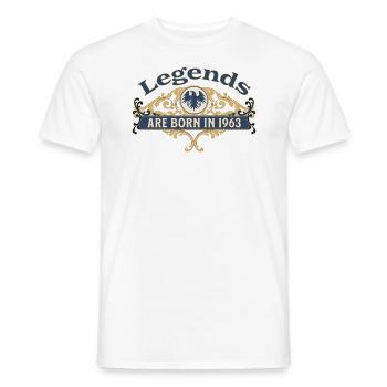Des légendes sont nées en 1963 Idée cadeau d’anniversaire - T-shirt homme - blanc - Devant - AI Model Male 178 dark (178cm)