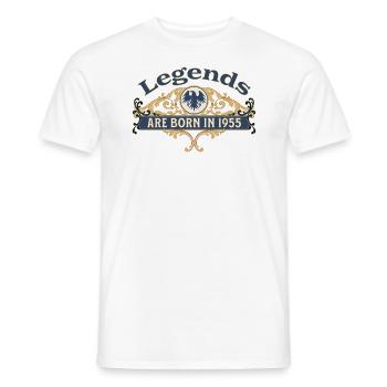 Des légendes sont nées en 1955 Idée cadeau d’anniversaire - T-shirt homme - blanc - Devant - AI Model Male 178 dark (178cm)