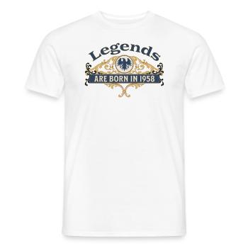 Legends Are Born in 1958 Geburtstag Geschenkidee - Männer T-Shirt - Weiß - Vorne - AI Model Male 178 dark (178cm)