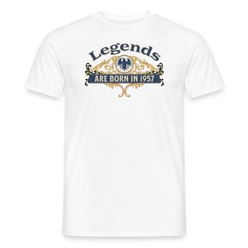 Legends Are Born in 1957 Geburtstag Geschenkidee - Männer T-Shirt - Weiß - Vorne - AI Model Male 178 dark (178cm)