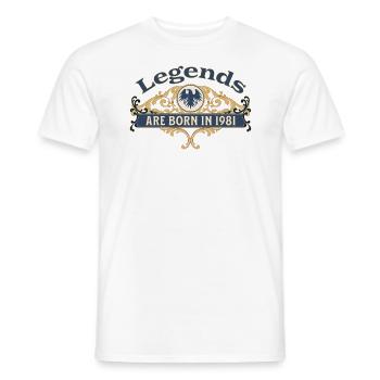Legends Are Born in 1981 Geburtstag Geschenkidee - Männer T-Shirt - Weiß - Vorne - AI Model Male 178 dark (178cm)