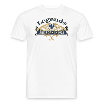 Des légendes sont nées en 1973 Idée cadeau d’anniversaire - T-shirt homme - blanc - Devant - AI Model Male 178 dark (178cm)