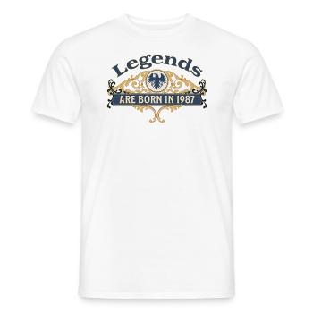 Des légendes sont nées en 1987 Idée cadeau d’anniversaire - T-shirt homme - blanc - Devant - AI Model Male 178 dark (178cm)