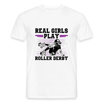 Roller Derby Filles - T-shirt homme - blanc - Devant - AI Model Male 178 dark (178cm)