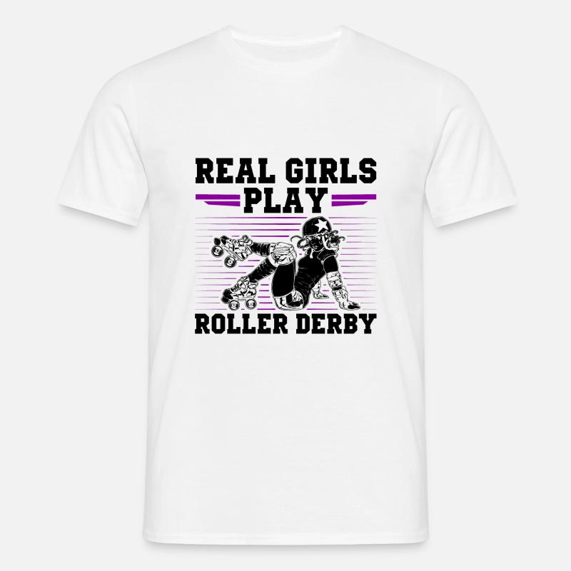 Roller Derby Mädchen - Männer T-Shirt - Weiß