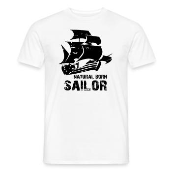 natural born sailor - geboren um zu segeln - Männer T-Shirt - Weiß - Vorne - AI Model Male 178 dark (178cm)