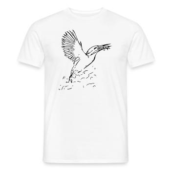 Eisvogel mit Fisch - Männer T-Shirt - Weiß - Vorne - AI Model Male 178 dark (178cm)