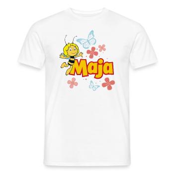 Maya The Bee Pose With Logo - Men's T-Shirt - white - Front - AI Model Male 178 dark (178cm)