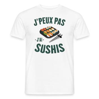 J'ai Sushis Cadeau Humour Personnalisé - T-shirt homme - blanc - Devant - AI Model Male 178 dark (178cm)