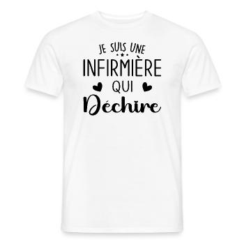 I'm a nurse who rocks - Men's T-Shirt - white - Front - AI Model Male 178 dark (178cm)