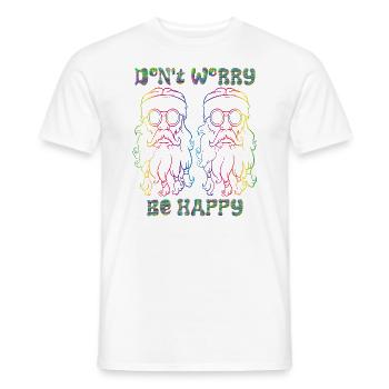 don't worry be happy lgbt lgbtq gay - Men's T-Shirt - white - Front - AI Model Male 178 dark (178cm)