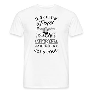 Je suis un papy motard comme un papy cool - T-shirt homme - blanc - Devant - AI Model Male 178 dark (178cm)