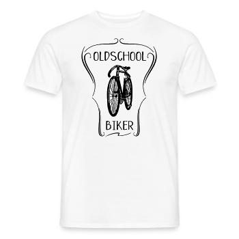 oldschool biker Fahrrad alt Drahtesel Geschenk - Männer T-Shirt - Weiß - Vorne - AI Model Male 178 dark (178cm)