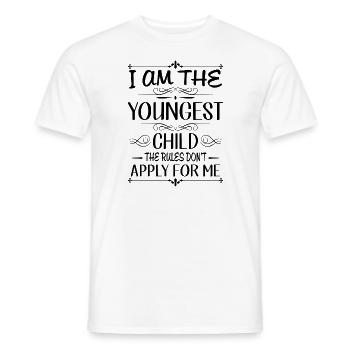 I am the youngest child rules don't apply for me - T-shirt homme - blanc - Devant - AI Model Male 178 dark (178cm)