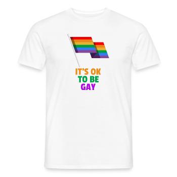 C'est correct d'être GAY - c'est bien d'être papa! - T-shirt homme - blanc - Devant - AI Model Male 178 dark (178cm)