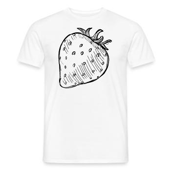 Fraise de la - T-shirt homme - blanc - Devant - AI Model Male 178 dark (178cm)