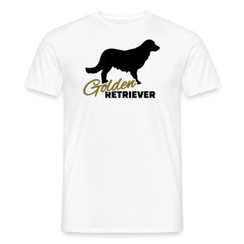 Golden Retriever - T-shirt homme - blanc - Devant - AI Model Male 178 dark (178cm)
