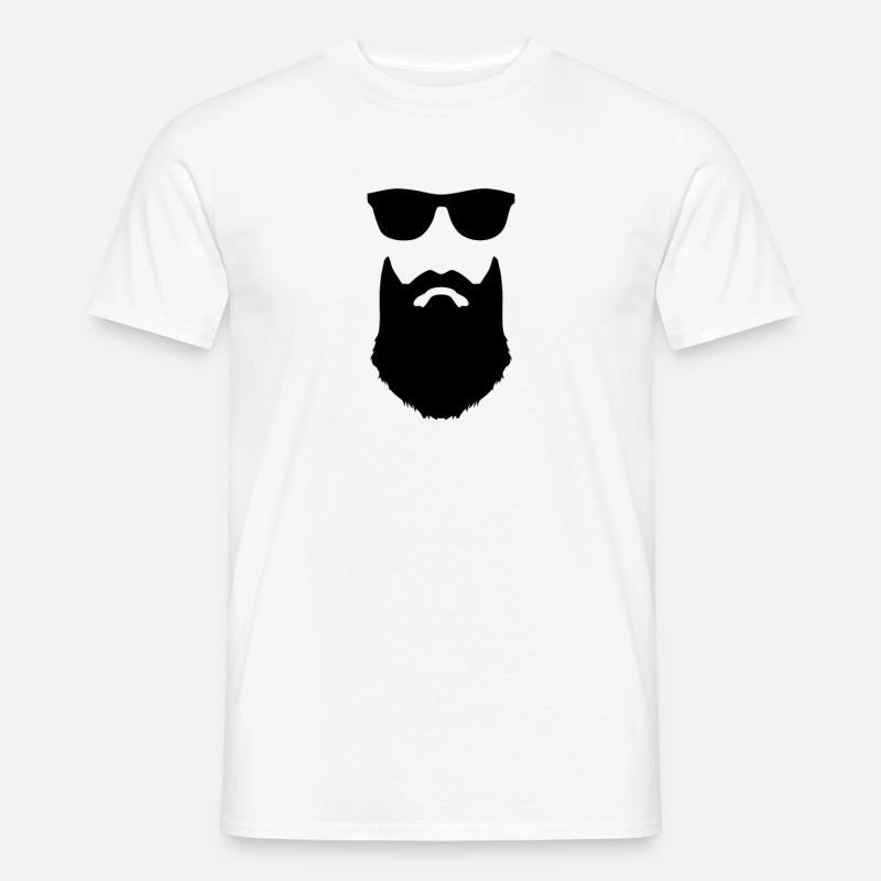 Bart und Sonnenbrille - Männer T-Shirt - Weiß