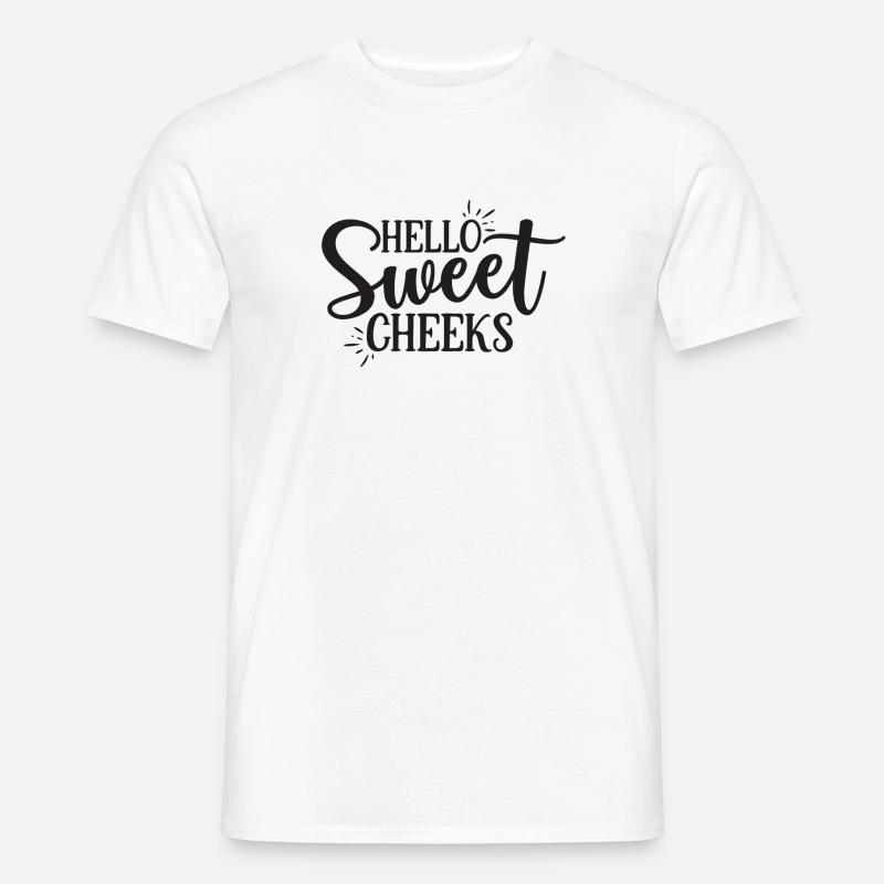Hallo süße Wangen - Männer T-Shirt - Weiß
