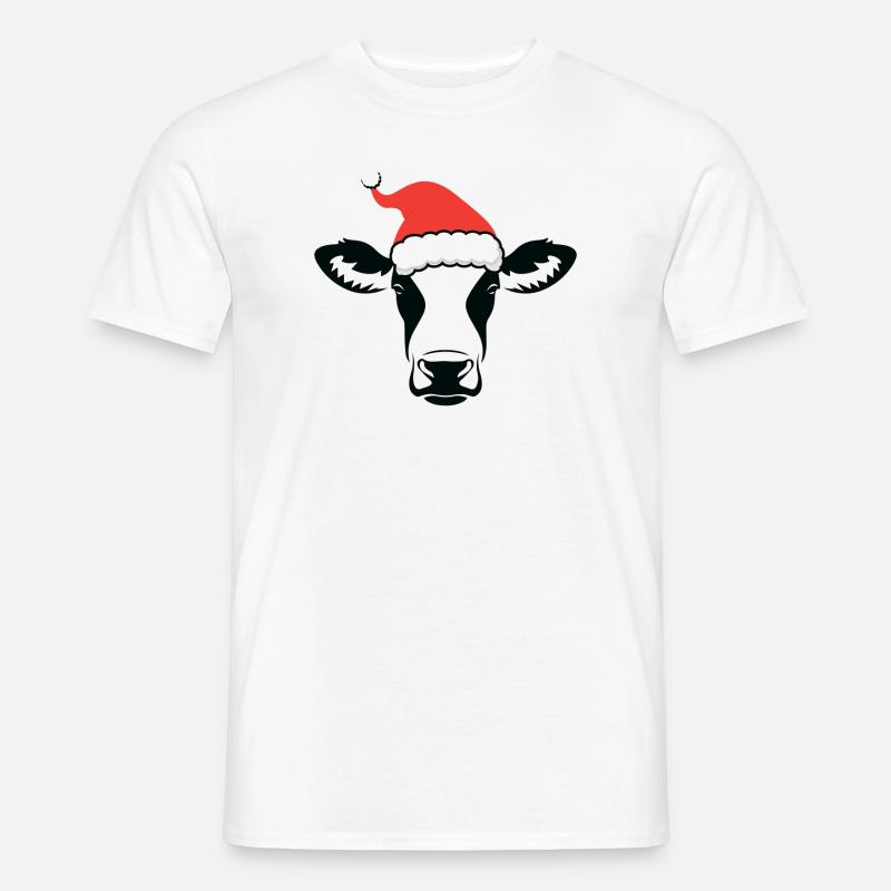 Weihnachtskuh - Männer T-Shirt - Weiß