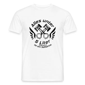 V8 Motor Engine US Car Muscle Car Hubraum 5 Liter - Männer T-Shirt - Weiß - Vorne - AI Model Male 178 dark (178cm)
