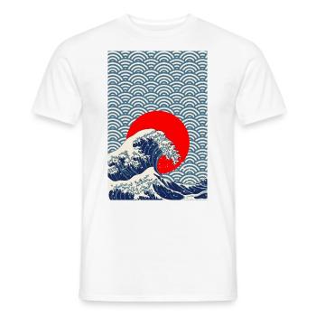 Japan retro Wave Kanagawa Stil Poster Geschenk - Männer T-Shirt - Weiß - Vorne - AI Model Male 178 dark (178cm)
