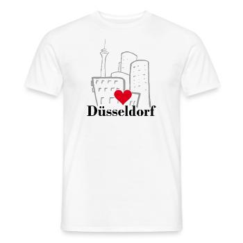 Düsseldorf, City, Kö, Germany - Men's T-Shirt - white - Front - AI Model Male 178 dark (178cm)