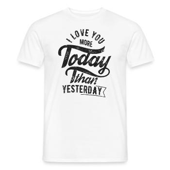 CHER HIER AMOUR JOIE AMIS BEAU MOTIF - T-shirt homme - blanc - Devant - AI Model Male 178 dark (178cm)