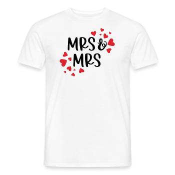 MRS & MRS LOVE LOVE GIRLS FEMMES MOTIFS LGBT - T-shirt homme - blanc - Devant - AI Model Male 178 dark (178cm)