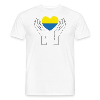design supports ukraine - Men's T-Shirt - white - Front - AI Model Male 178 dark (178cm)