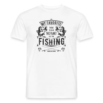 My Favorite thing to do is fishing gift fishing - Men's T-Shirt - white - Front - AI Model Male 178 dark (178cm)
