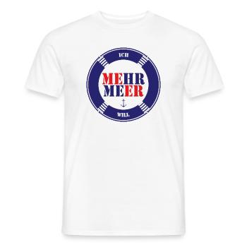 Mehr Meer Lustiger Spruch Nordsee Ostsee Liebe - Männer T-Shirt - Weiß - Vorne - AI Model Male 178 dark (178cm)