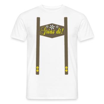 Grias di Spruch München lustig Bayern Souvenir Fun - Männer T-Shirt - Weiß - Vorne - AI Model Male 178 dark (178cm)