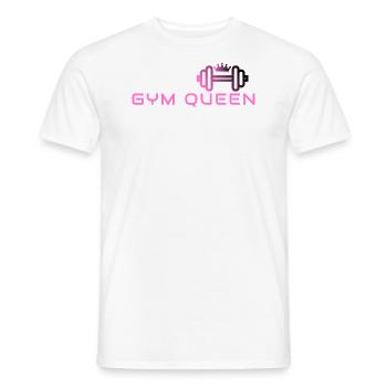 GYM QUEEN - Gym Motivation and Fitness Designs - Men's T-Shirt - white - Front - AI Model Male 178 dark (178cm)
