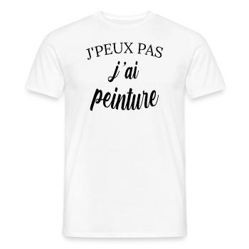 j peux pas j ai peinture humour artiste peintre - T-shirt homme - blanc - Devant - AI Model Male 178 dark (178cm)