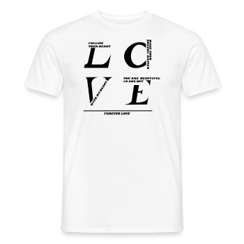 LOVE - yourself - Men's T-Shirt - white - Front - AI Model Male 178 dark (178cm)