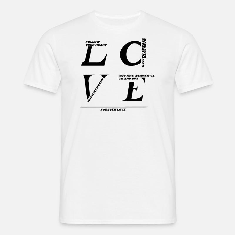 AMOUR - vous-même - T-shirt Homme - blanc