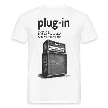 plug-in - Men's T-Shirt - white - Front - AI Model Male 178 dark (178cm)
