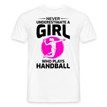 Joueur de handball Équipe sportive Handballeur Drôle de dicton - T-shirt homme - blanc - Devant - AI Model Male 178 dark (178cm)