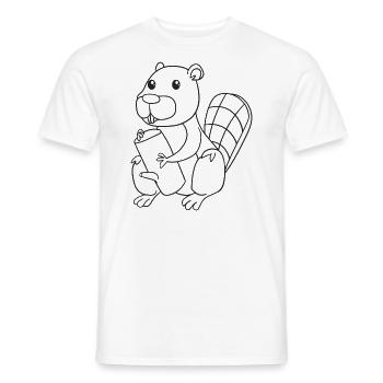 Biber, Nagetiere, Geschenk, Geschenkidee - Männer T-Shirt - Weiß - Vorne - AI Model Male 178 dark (178cm)