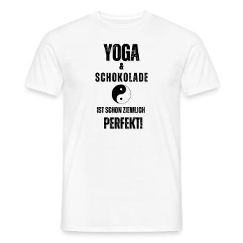 Yoga Schokolade Meditation Namaste Geschenkidee - Männer T-Shirt - Weiß - Vorne - AI Model Male 178 dark (178cm)